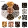 Set de Cajas de Hierro de 7 Compartimentos Transfronterizo con Cierre de Pinza de Langosta de Anillo Único, Caja de Anillos, Kit de Materiales para Joyería de Pulsera y Collar Hechos a Mano para Bricolaje
