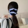 Nudo para el pelo a rayas de puntos con corazón azul 2025 para mujer, Cuerda de pelo de coleta moderna y elegante, Nudo para moño