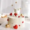 Decoración de pastel para el Día de San Valentín en línea roja hermosa adorable oso vela decoración pareja confesión horneado vestido enchufe