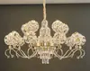 Lustre para sala de estar, lâmpada de cristal galvanizado em ferro forjado, estilo europeu moderno simples de alta qualidade, adequado para hotel, restaurante, saguão e iluminação principal de quarto