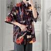 Camisa estampada com desenho animado masculina, manga curta, moda verão, camisa de seda gelo, solta, plus size, praia havaiana, camisa de meia manga