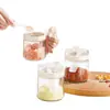 Botella de Condimento con Tapa 2025 Caja de Almacenamiento Vidrio Tipo Empuje Embotellador de Sal de Cocina Nuevo Tarro de Condimento Caja de Condimentos