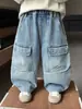 Jeans de Trabajo de Primavera y Otoño para Niños 2035 Nuevos Pantalones Largos Casuales Elegantes para Niños Pantalones Rectos para Niños