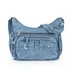 Nova bolsa de jeans lavada vintage, casual e versátil, estilo preguiçoso coreano, bolsa de ombro e transversal da moda para o dia a dia de mulheres