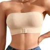 Sujetador tipo banda de estilo europeo y americano, transfronterizo, de cierre frontal, sin tirantes, push-up, antideslizante y anti-exposición para mujer, disponible en tallas grandes, diseñado para levantar y dar soporte