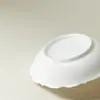 Suporte para Bule de Porcelana Branca de Argila de Jade Dinastias Tang e Song com Borda Pintada à Mão de Flor de Pessegueiro, Conjunto de Chá Kung Fu, Bandeja Seca para Chá Caseira, Acessórios para Cerimônia do Chá, Bandeja para Petiscos de Chá