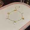 Pulsera de Diseño Estilo Coreano Lujo Ligero Exquisita Versátil Mariposa Pulsera para Mujer Nicho de Gama Alta Pulsera de Acero de Titanio Sin Color