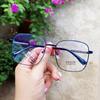 Nuevas gafas de miopía de estilo retro de metal con montura para hombres y mujeres, con el mismo espejo óptico, espejo plano antiluz azul.