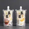 Bolsa de leche de soja con boquilla de succión de plástico para bebidas suaves bolsas de bebidas autosoportables fabricantes bolsas de embalaje portátiles al por mayor franqueo