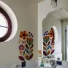 Brup Pegatinas de Pared de Plantas Abstractas Estilo Nórdico para Armario, Ventana, Puerta de Gabinete de Cocina, Decoración del Hogar Pegatinas de Pared Zn5418Q