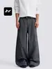Calças Compridas Casuais Masculinas e Femininas Retro Simples Pleated Cleanfit Soltas Emagrecedoras de Perna Reta