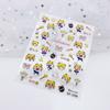 Pegatinas de uñas finas resistentes con relieve de camuflaje, lindas estrellas de dibujos animados, muñeca SP, giicawa mikko
