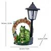 Jardín Creativo Transfronterizo Rana de Resina Luz Solar para Exteriores Estatua de Animal para Patio Adornos Luz Ambiental Luz para Césped