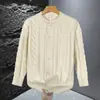 Cardigan Jaqueta de Tricô Falso Duas Peças Torcido Masculino Estilo Old Money Tricô de Alto Padrão Outono e Inverno Atacado de Fábrica Transfronteiriço