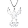 Colgante de acero de titanio con el número 7 de Ronaldo, collar para niño, estilo hip hop, regalo de recuerdo para su novio.