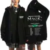 Sudadera con capucha y cremallera holgada estampada Harajuku Periférico del Grupo Kpop Estrella Coreana Stray Kids Chaqueta