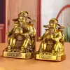 Estatua de Buda Ruyi Dios de la Riqueza Adorno de Estatua de Cobre Wen Cai Shen Estatua de Cobre Atrae Riqueza y Bendiciones Adorno de Feng Shui Regalo de Inauguración de Casa