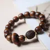 Pulseiras de Jacarandá Preto para Homens e Mulheres, Contas de Madeira para Oração Budista, Pulseiras de Contas Giratórias para Casais, Pulseiras com Anel Giratório de Sândalo, Joias