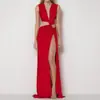 2026 Ropa Femenina Transfronteriza Europea y Americana de Gama Alta Elegante Sexy Cuello en V Sin Mangas Ajustado Bandeau Vestido Largo