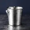 Cubeta de Hielo para Cerveza Creativa KTV al por Mayor Cubeta de Champán Cabeza de Tigre Cubeta de Hielo de Acero Inoxidable Anillo Doble Barra Cubeta de Hielo Comercial