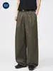 Calça Casual Muqiu Masculina Estilo Old Money Relaxado, Calça Larga Reta Vintage para o Dia a Dia