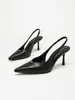 Zapatos de Tacón Alto Europeos de Corte Bajo de Moda Retro Lujo Ligero para Mujer Sandalias de Tacón Alto con Tira Única Venta al por Mayor de Fábrica para Mujer