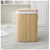 Cesta de Lavado a Prueba de Polvo Transfronteriza, Cesta para Ropa Sucia, Cesta de Almacenamiento Tejida de Bambú, Cubo de Almacenamiento Plegable Tejido de Bambú para Ropa Sucia Venta al por Mayor