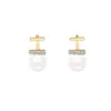 Pendientes colgantes geométricos de lujo ligero, de nicho, de alta gama para mujer, modernos y versátiles, con elegantes colgantes y tachuelas de perlas