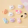 Nuevos accesorios de resina: lindos diseños de cabeza de animal transparente de dibujos animados para fundas de teléfono de pegamento cremoso DIY, imanes de refrigerador y otras manualidades