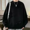 Suéter liso de cor sólida estilo nicho novo 2024 masculino outono e inverno nicho casual solto jaqueta suéter uma geração de pelo