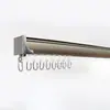 Trilho de Cortina com Liga de Alumínio de Camada Dupla, Trilho de Cortina Silencioso com Rolos Nano, Trilho Simples/Duplo, Montagem Lateral/Superior, Trilho Reto