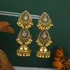 Pendientes de Borla con Campana de Pedrería y Perlas Transfronterizos Europeos y Americanos Estilo Étnico Bohemio Retro de Gama Alta Pendientes de Moda