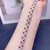 Venta al por mayor de fábrica Popular Pulsera de Rubí Natural con Incrustaciones de Plata S925 Piedra Principal 3*4 Joyería de Lujo Venta Directa de Fábrica