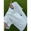 Estilo Old Money Camiseta de Punto Henley Hueco Hombro Normal Hombre Verano Textura Fina Transpirable Jacquard Camisa Polo Manga Corta