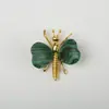 Adorno de Corazón de Cristal Natural Alas Mariposa Parche de Corazón de Jade Artesanías de Aleación Producto Nuevo Cristal Amarillo