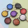 Llaveros creativos de cuero PU multicolor para baloncesto, fútbol, béisbol, tenis, colgantes de llave deportivos al por mayor