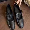 Zapatos Mary Jane Nuevos de Primavera 2026 para Mujer con Hebilla de Una Correa, Punta Cuadrada, Suela Suave, Tacón Grueso Versátil