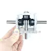 Convertidor de Ángulo de Engranaje Cónico de 90 Grados 1:1 Caja de Cambios Reversible Pequeña de un Entrada Dos Salidas con Eje de Rotación Adelante y Atrás de 10 mm