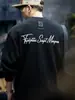 Sudadera Retro Americana Pesada de 360g para Hombre Primavera Holgada de Moda Marca Bordada Cuello Redondo Top Chaqueta Casual para Hombre de Moda