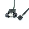 Arnés de Cableado Personalizado con Puerto Horizontal Doble USB 2.0 AF a Terminal Dupont de 2*4 Pines con Tornillos para Fijar el Cable de Datos