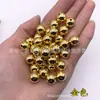 Al por mayor 3-20 mm CCB Pulido Oro Agua Chapado en Plata Agujero Recto Cuentas Redondas DIY Zapatos Sombreros Bolsas Decoración Accesorios Material Cuentas
