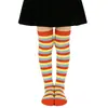Medias Rayadas de Halloween de Comercio Exterior Atuendos para Fiestas Navideñas Calcetines Largos a Juego Performance de Baile Calcetines Altos para Niños