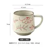 Caneca requintada de alta qualidade com um toque de sofisticação, xícara criativa de cerâmica rústica para latte art, conjunto vintage de xícara e pires de cerâmica para café