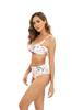 2024 Nuevo Bikini de Baño Separado Estampado Europeo y Americano Color Sólido Estampado de Tres Puntos Sexy Tirantes Cuadros Comercio Exterior