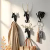 Ganchos Adhesivos Creativos Sin Taladro para Ropa y Sombreros, Gancho Individual Decorativo de Astas de Ciervo, Suministro Directo Transfronterizo, Colgador de Llaves para la Entrada Detrás de la Puerta