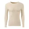 Nueva ropa interior térmica de otoño e invierno para hombre, capa base de cachemira y seda, top de una pieza con cuello redondo, camiseta base antibacteriana