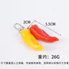 Llavero de pimiento rojo verde amarillo artificial creativo para bolsa de comida pimiento dulce ajo colgante tazón completo comida y juego al por mayor