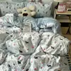 Conjunto de Quatro Peças Macio e Fofo Classe A, Nova Capa de Edredom de Algodão Puro Lavado, Colcha, Lençol de Cama, Roupa de Cama para Estudantes de Dormitório