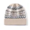 Atacado de Fábrica Caxemira Transfronteiriço Outono e Inverno Novo Espessado Jacquard Fair Isle Quente Proteção Contra Frio Proteção Auricular Touca Headwrap Chapéu