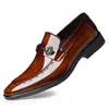 Moda Formal de Negocios para Hombres Mayores Zapatos de Cuero Brillante Retro Británico Piel de Vaca de Primera Capa Zapatos de Vestir de Negocios